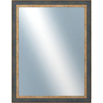 Koupelnový nábytek DANTIK - Zarámované zrcadlo - rozměr s rámem cca 70x90 cm z lišty ZVRATNÁ modrozlatá plast (3068)