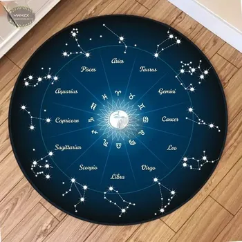 Koberec Kulatý protiskluzový koberec domácí dekorace styl zvěrokruh - 14,Rozměr 140 cm x 140 cm