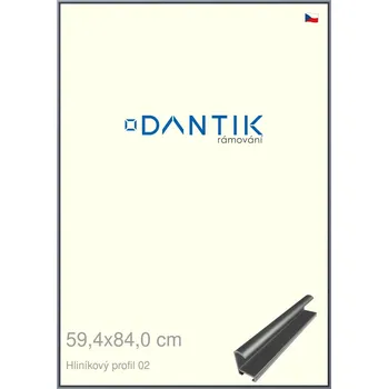 Rám na obraz DANTIK rámeček 59,4x84 | ALU profil 7002 Platina matná (Plexi Čiré) (Vyrobeno s láskou u nás v DANTIKU)