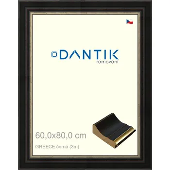 Rám na obraz DANTIK rámeček 60x80 | GREECE černá (Plexi Čiré) (Vyrobeno s láskou u nás v DANTIKU)