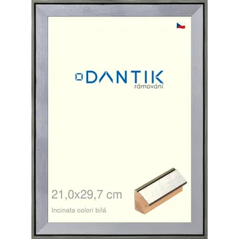 Rám na obraz DANTIK rámeček 21x29,7 | INCLINATA colori Bílá (Sklo Čiré) (Vyrobeno s láskou u nás v DANTIKU)