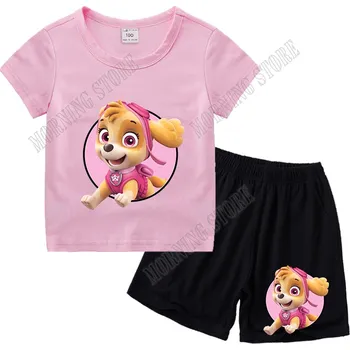 Tlapková Patrola - souprava kraťasy + triko Barva: růžová (GGXL 856), Velikost: 110