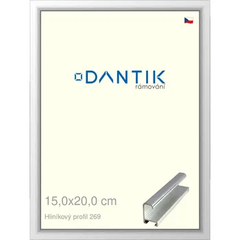 Rám na obraz DANTIK rámeček 15x20 | ALU profil 7269 Stříbrná lesklá (Sklo Čiré) (Vyrobeno s láskou u nás v DANTIKU)