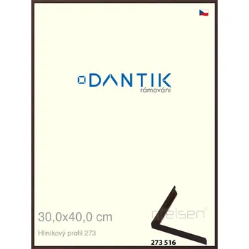 Rám na obraz DANTIK rámeček 30x40 | ALU profil 7273 Dýha wenge tmavá (Plexi Čiré) (Vyrobeno s láskou u nás v DANTIKU)