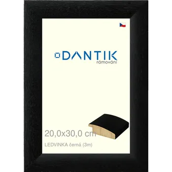 Rám na obraz DANTIK rámeček 20x30 | LEDVINKA černá (Sklo Čiré) (Vyrobeno s láskou u nás v DANTIKU)