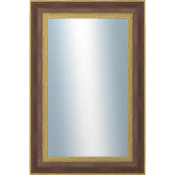 Koupelnový nábytek DANTIK - Zarámované zrcadlo - rozměr s rámem cca 40x60 cm z lišty ZVRATNÁ červenozlatá plast (3069)