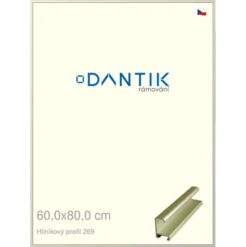 Rám na obraz DANTIK rámeček 60x80 | ALU profil 7269 zlatá matná (Plexi Čiré) (Vyrobeno s láskou u nás v DANTIKU)
