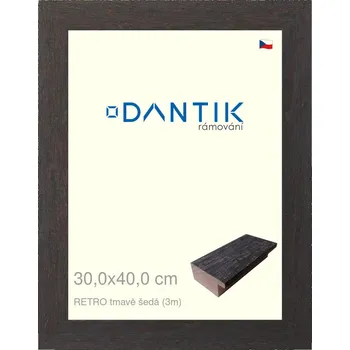 Rám na obraz DANTIK rámeček 30x40 | RETRO tmavě šedá (Plexi Čiré) (Vyrobeno s láskou u nás v DANTIKU)