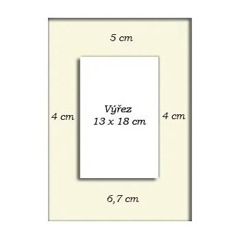 Rám na obraz Slonový kost Pasparta A4 na výšku (Pasparta s výřezem pro obrázek 13x18 cm)
