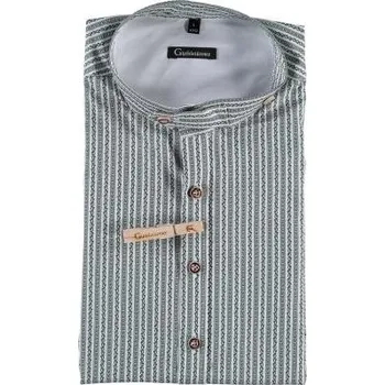 Pánská košile Gipfelstürmer - Elegantní pánská košile zelená Slim Fit se stojáčkem (4044) 49/50