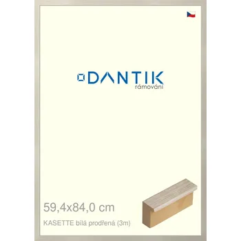 Rám na obraz DANTIK rámeček 59,4x84 | KASSETTE bílá prodřená (Plexi Čiré) (Vyrobeno s láskou u nás v DANTIKU)