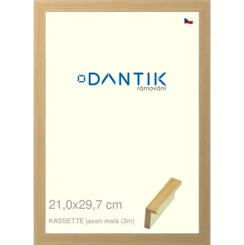 Rám na obraz DANTIK rámeček 21x29,7 | KASSETTE jasan malá (Sklo Čiré) (Vyrobeno s láskou u nás v DANTIKU)