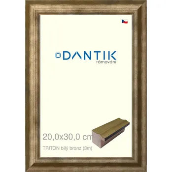 Rám na obraz DANTIK rámeček 20x30 | TRITON bílý bronz (Sklo Čiré) (Vyrobeno s láskou u nás v DANTIKU)