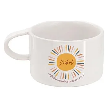 Bílý keramický hrneček Nejlepší učitelka pod sluncem