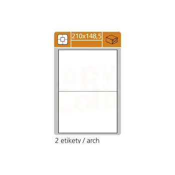 Speciální papír Předsekané papírové etikety: BEZ POTISKU - 210x148,5 mm - bílá JAC (2k