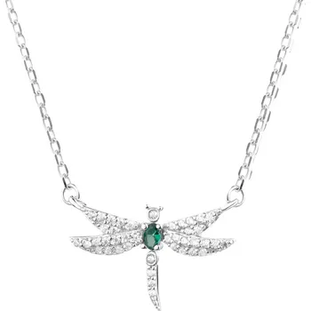 Náhrdelník Stříbrný náhrdelník se zirkony - vážka - AP535-8947