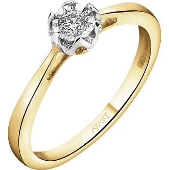 Prsten Prsten ze žlutého a bílého zlata s briliantem - 0,10 ct - ryzost 585 - 219.121