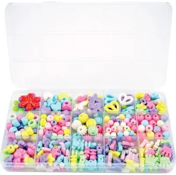 Dětské navlékací korálky Korálky 15x5g mix tvarů a barev