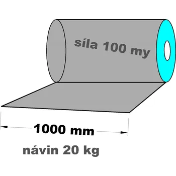 Stavební fólie PE fólie černá nekluzná -1000mm síla 0,1mm cena za 1kg (min.odběr 14kg 1 role)