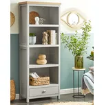 Knihovna šedá světlé dřevo dřevotříska 3 police úložný prostor skandinávský tradiční styl Beliani