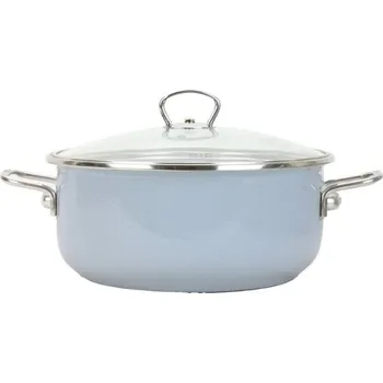 Hrnec BELIS Smaltovaný rendlík se skleněnou poklicí ø 16 cm - 1.25 l - PREMIUM šedý