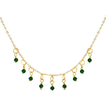 Náhrdelník Zlatý náhrdelník se zirkony, anker - AP529-6658