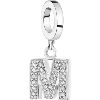 Přívěsek Stříbrný přívěsek Beads se zirkony - písmeno M - AP522-5916
