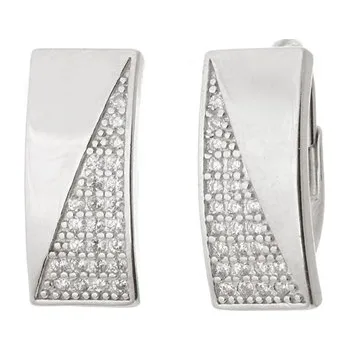 Náušnice Dámské stříbrné náušnice s čirými zirkony STNAU1825F