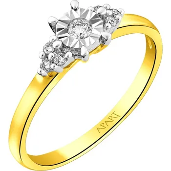 Prsten Prsten ze žlutého a bílého zlata s brilianty - 0,10 ct - ryzost 585 - 220.634