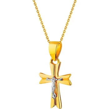 Přívěsek Zlatý přívěsek s podobiznou Krista - kříž - AP534-8075