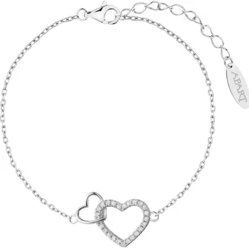 Náramek Stříbrný náramek se zirkony - srdce - AP536-7923