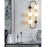 Nástěnné svítidlo černá železo a sklo 70 cm 4 světla moderní design skleněné stínidlo světlo osvětlení moderní Beliani