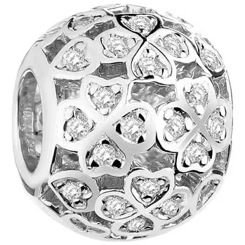 Přívěsek Stříbrný přívěsek beads se zirkony - čtyřlístek - AP525-3105