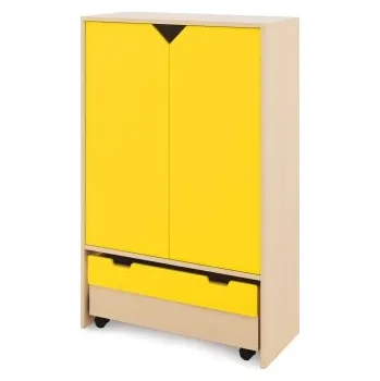 Zahradní úložný box Velká skříň s dvířky a truhlou KLASIKO Žlutá