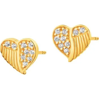 Náušnice Zlaté náušnice se zirkony - srdce - K-755.02
