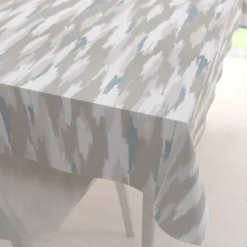 ubrus Sametový obdélníkový ubrus Tamara TMR-024 Šedo-béžovo-bílé žíhané pruhy 50x100 cm