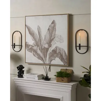 Svícen Sada 2 nástěnných svícnů černé kovové moderní minimalistické designová dekorace Beliani