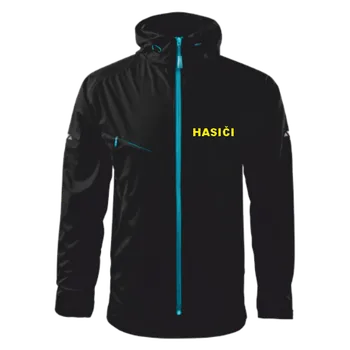 Pánská softshellová bunda ON-DESIGN Černá pánská bunda pro hasiče Velikost: S, Umístění potisku: levé prso, Barva potisku: žlutá