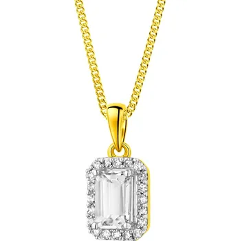 Přívěsek Zlatý přívěsek s diamanty a bílým topazem - ryzost 585 - 189.216