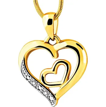 Přívěsek Zlatý přívěsek s diamanty - srdce - 0,005 ct - ryzost 585 - 101.165