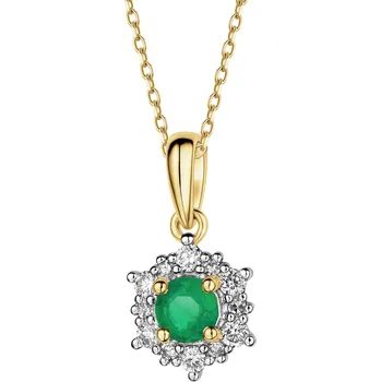 Přívěsek Zlatý přívěsek s diamanty a smaragdem - ryzost 585 - 220.753
