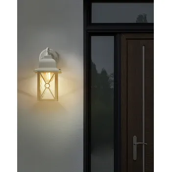 Venkovní osvětlení Venkovní nástěnné svítidlo bílé světlo Kovové železo hliník sklo matné tradiční design terasa zahrada Beliani