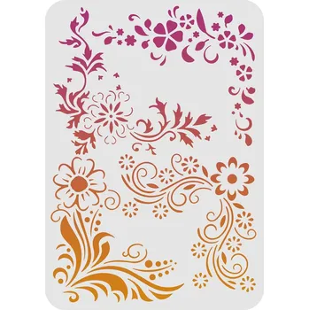 Šablona, vzor RÁM Z KVĚTIN, 29,7X21 cm, 1 kus