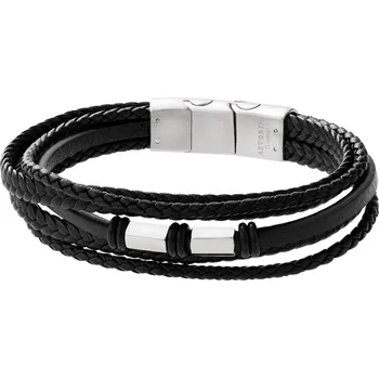 Náramek Náramek z ušlechtilé oceli a kůže - AZ534-7883