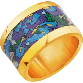 Prsten Prsten z ušlechtilé oceli se smaltem - AR521-6351