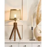 Stolní lampa tmavé mangové dřevo s mosazným stínidlem klasický design moderní dekorace osvětlení Beliani