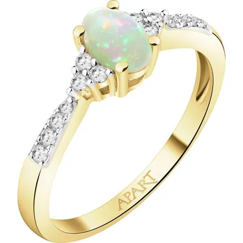 Prsten Zlatý prsten s brilianty a opálem - ryzost 585 - 103.404
