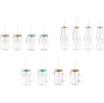 Sklenice ERNESTO® Sada sklenic s brčkem, 4dílná