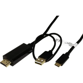 Datové redukce ROLINE ROLINE Kabel USB C(M) -> HDMI A(M) + USB A(M), 4K@60Hz, 2m, černý