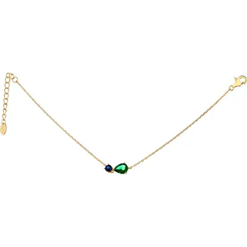 Náramek Pozlacený stříbrný náramek se spinelem a broušeným sklem - AP534-4386